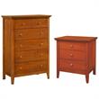 Home Square 2-Piece Set with 3-Drawer Nightstand & 5-Drawer Chest in Oak