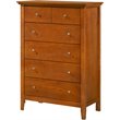 Home Square 2-Piece Set with Mirror and 5-Drawer Chest in Oak