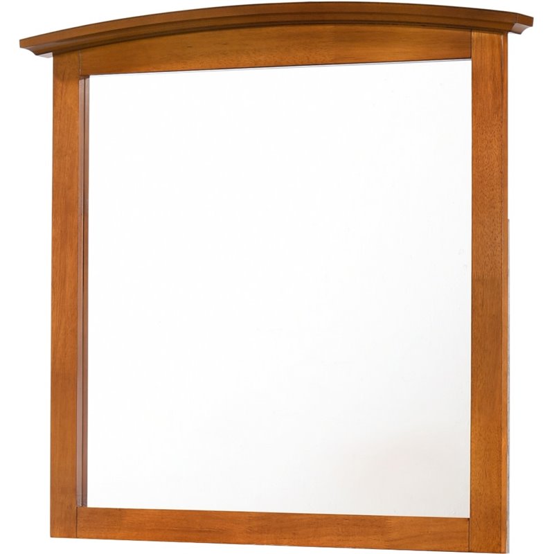 Home Square 2-Piece Set with Mirror and 5-Drawer Chest in Oak