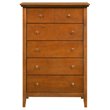 Home Square 2-Piece Set with Mirror and 5-Drawer Chest in Oak
