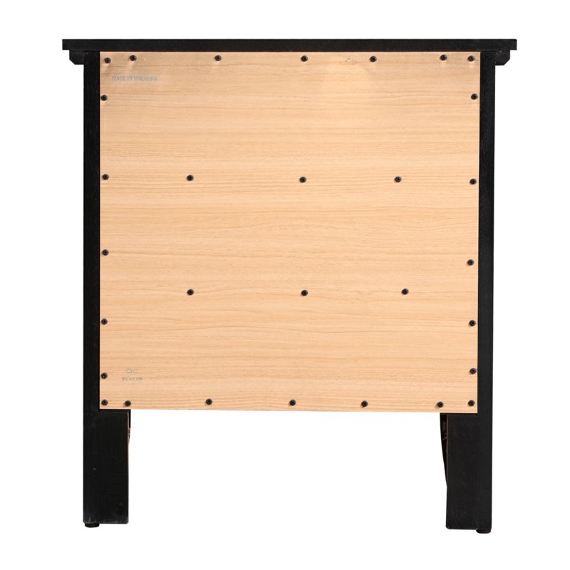 Home Square 2-Piece Set with 5-Drawer Chest and 3-Drawer Nightstand in Black