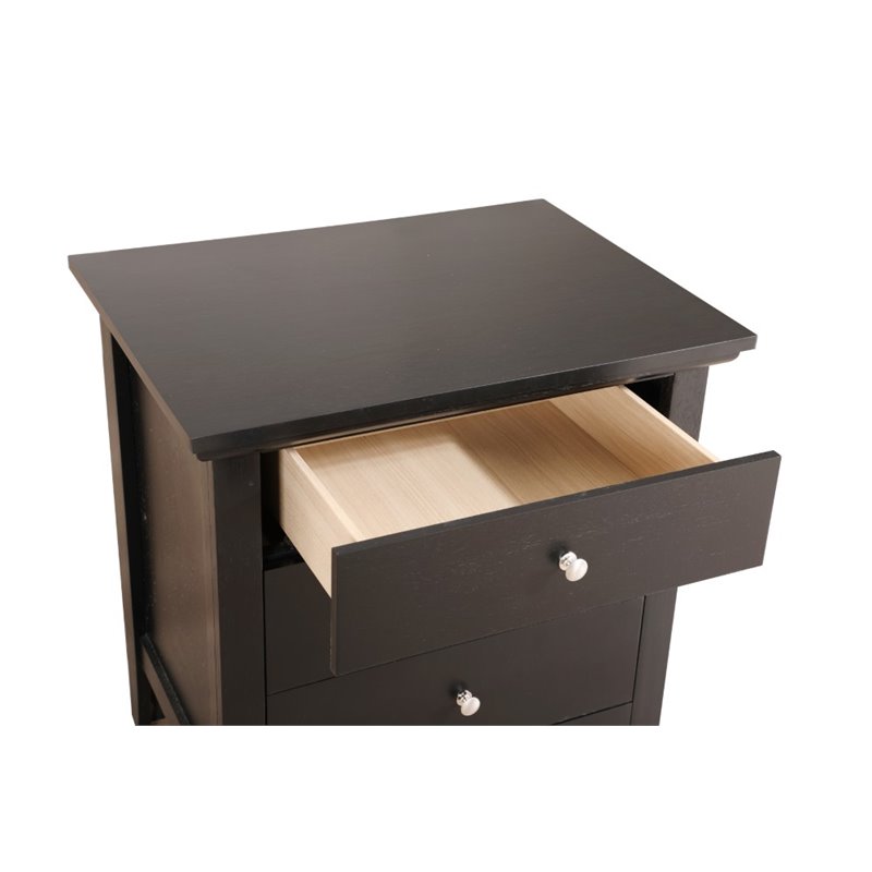 Home Square 2-Piece Set with 5-Drawer Chest and 3-Drawer Nightstand in Black