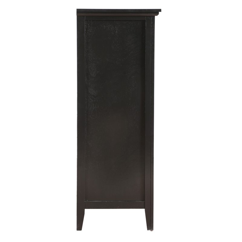 Home Square 2-Piece Set with 5-Drawer Chest and 3-Drawer Nightstand in Black