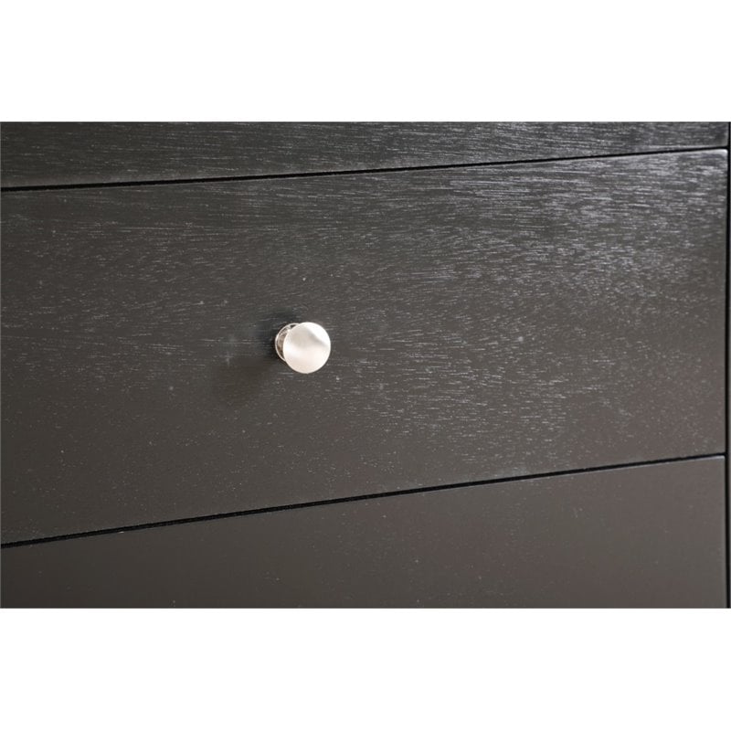 Home Square 2-Piece Set with Queen Panel Bed and 3-Drawer Nightstand in Black