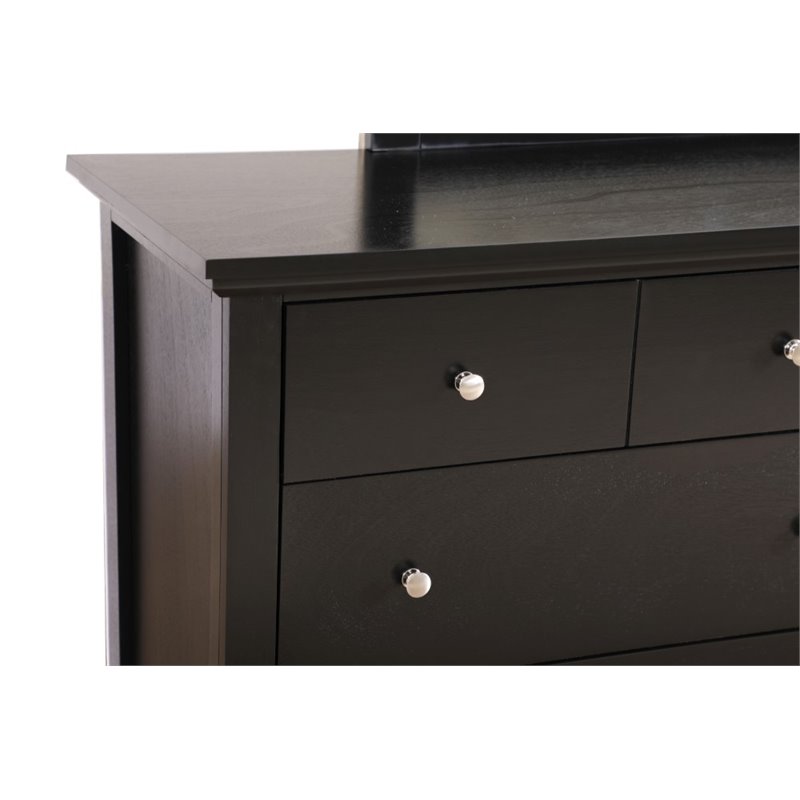 Home Square 2-Piece Set with Full Panel Bed and 8-Drawer Dresser in Black