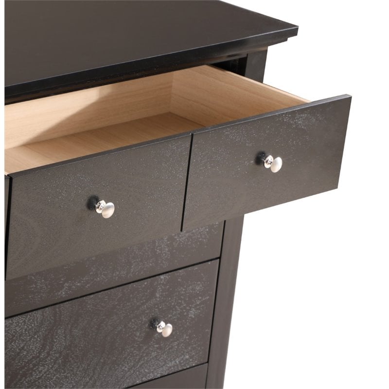 Home Square 2-Piece Set with Full Panel Bed and 8-Drawer Dresser in Black