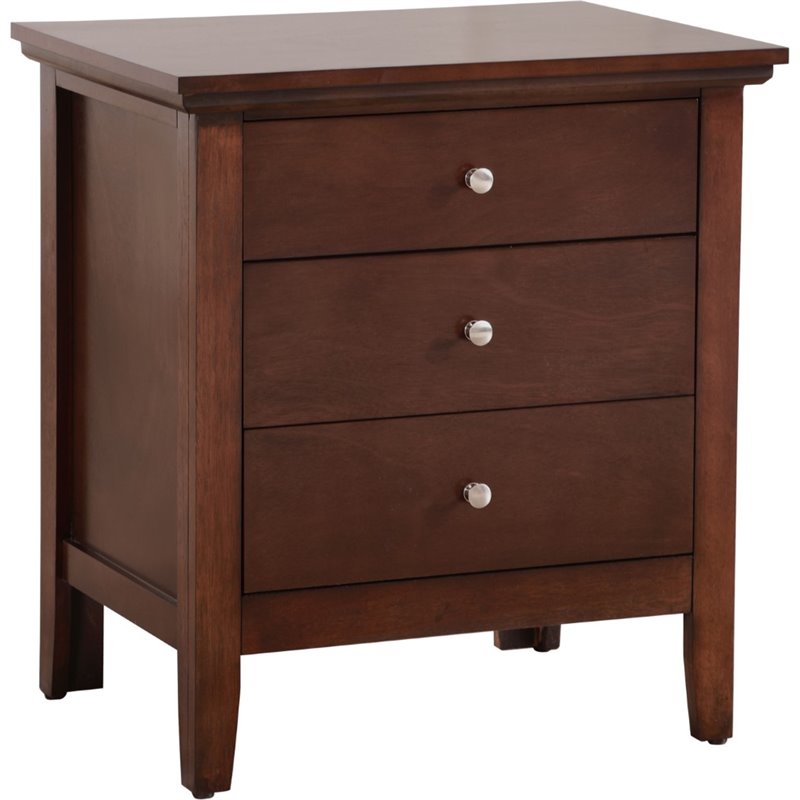 Home Square 2-Piece Set with 5-Drawer Chest 3-Drawer Nightstand in Cappuccino
