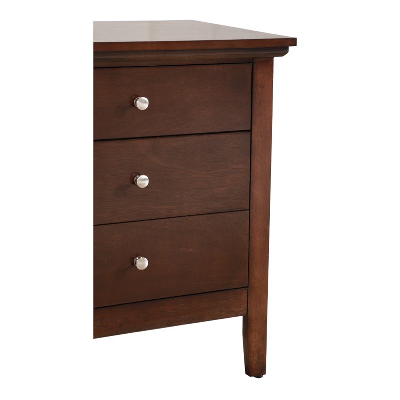 Home Square 2-Piece Set with 5-Drawer Chest 3-Drawer Nightstand in Cappuccino