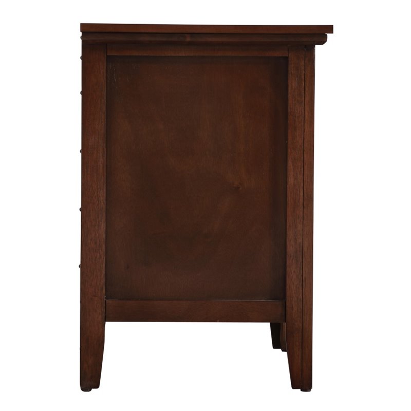 Home Square 2-Piece Set with 5-Drawer Chest 3-Drawer Nightstand in Cappuccino