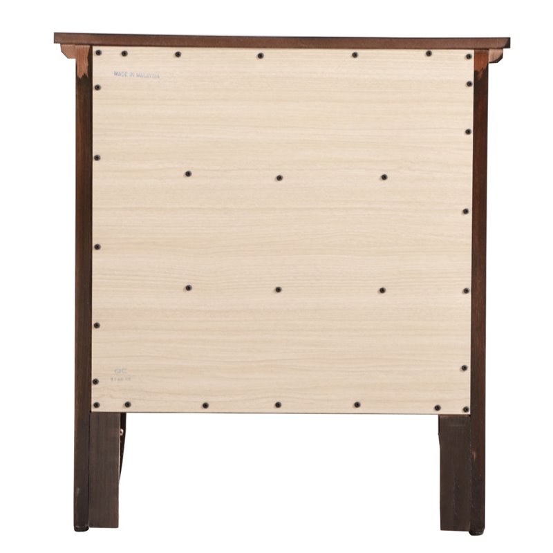 Home Square 2-Piece Set with 5-Drawer Chest 3-Drawer Nightstand in Cappuccino