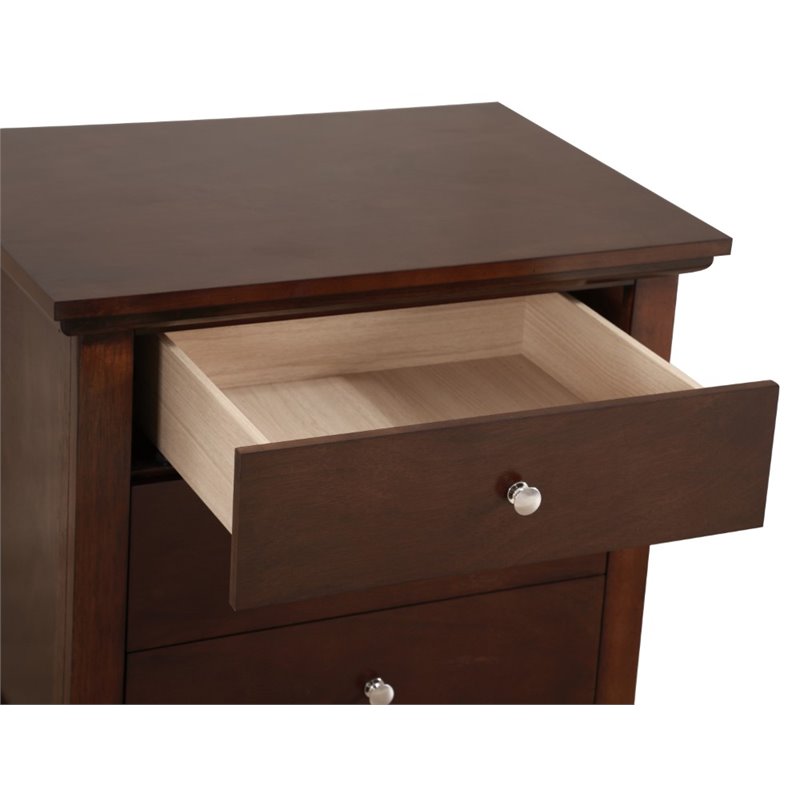 Home Square 2-Piece Set with 5-Drawer Chest 3-Drawer Nightstand in Cappuccino