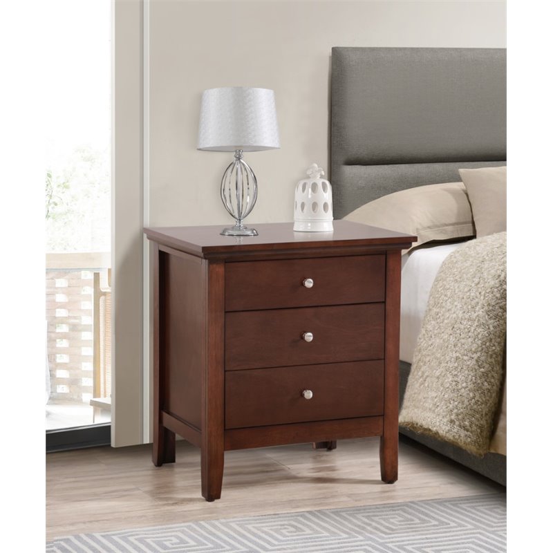 Home Square 2-Piece Set with 5-Drawer Chest 3-Drawer Nightstand in Cappuccino