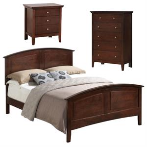 Home Square 3-Piece Set with Full Bed 5-Drawer Chest & 3-Drawer Nightstand