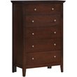 Home Square 2-Piece Set with Full Panel Bed & 5-Drawer Chest in Cappuccino