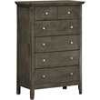 Home Square 2-Piece Set with 5-Drawer Chest and 3-Drawer Nightstand in Gray