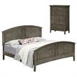 Home Square 2-Piece Set with Queen Panel Bed and 5-Drawer Chest in Gray