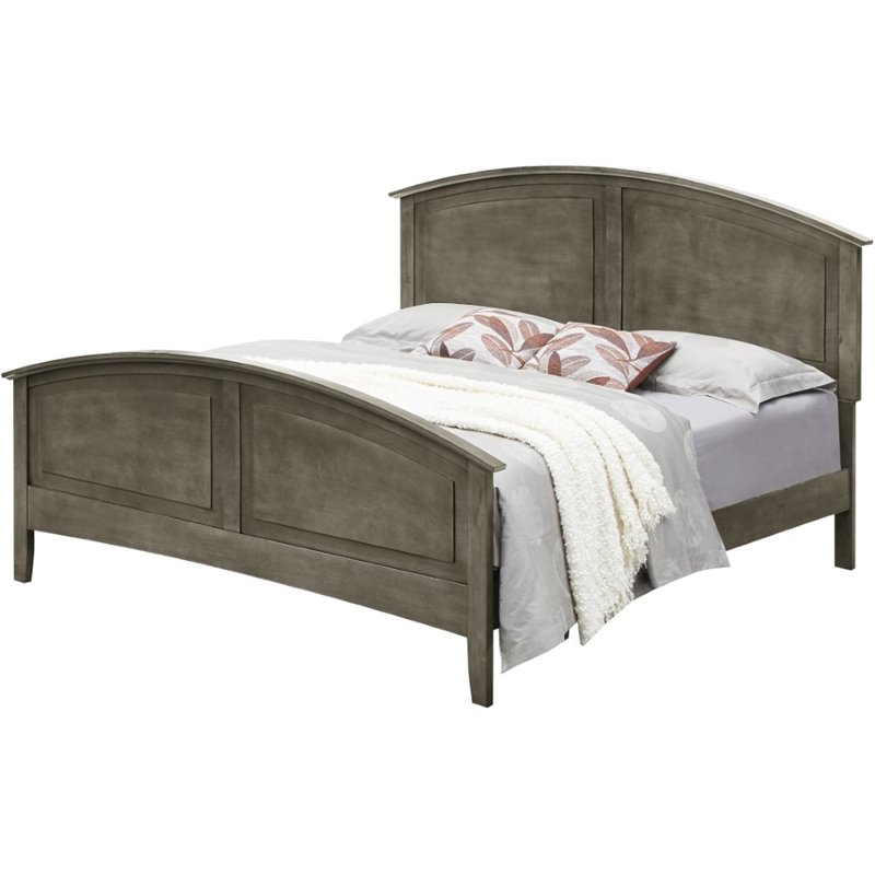 Home Square 2-Piece Set with Full Panel Bed and 8-Drawer Dresser in Gray