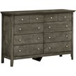 Home Square 2-Piece Set with Full Panel Bed and 8-Drawer Dresser in Gray