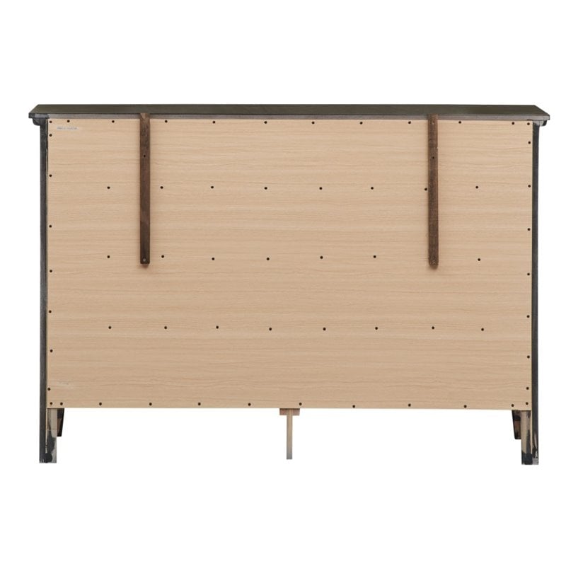 Home Square 2-Piece Set with Full Panel Bed and 8-Drawer Dresser in Gray