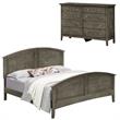 Home Square 2-Piece Set with Full Panel Bed and 8-Drawer Dresser in Gray