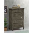 Home Square 2-Piece Set with Full Panel Bed and 5-Drawer Chest in Gray