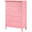 Home Square 2-Piece Set with 5-Drawer Chest and 3-Drawer Nightstand in Pink
