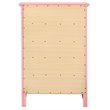Home Square 2-Piece Set with 5-Drawer Chest and 3-Drawer Nightstand in Pink
