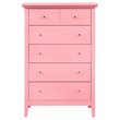 Home Square 2-Piece Set with 5-Drawer Chest and 3-Drawer Nightstand in Pink