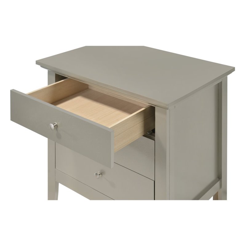 Home Square 2-Piece Set with 5-Drawer Chest & 3-Drawer Nightstand in Champagne