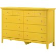 Home Square 2-Piece Set with 8-Drawer Dresser and Mirror in Yellow