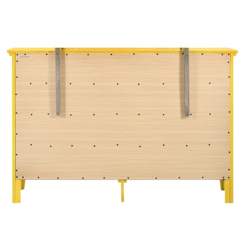 Home Square 2-Piece Set with 8-Drawer Dresser and Mirror in Yellow