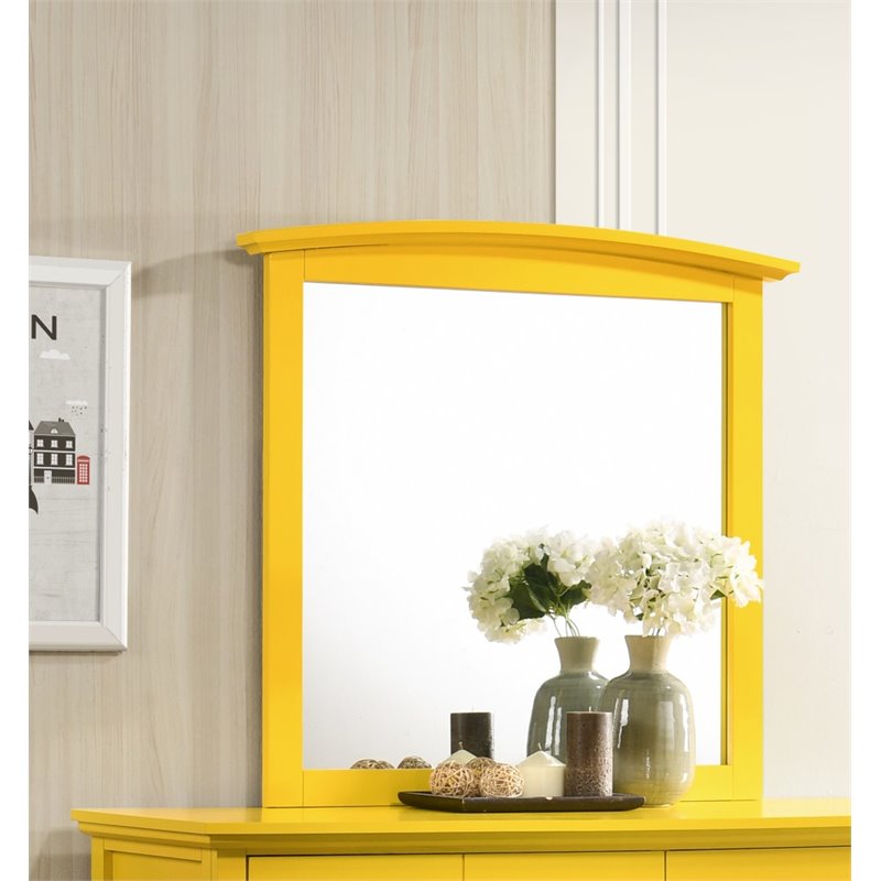 Home Square 2-Piece Set with 8-Drawer Dresser and Mirror in Yellow