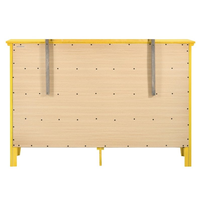 Home Square 2-Piece Set with 8-Drawer Dresser and 5-Drawer Chest in Yellow