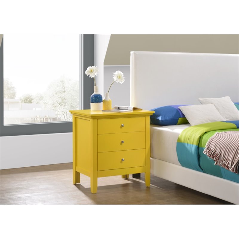 Home Square 2-Piece Set with 5-Drawer Chest and 3-Drawer Nightstand in Yellow