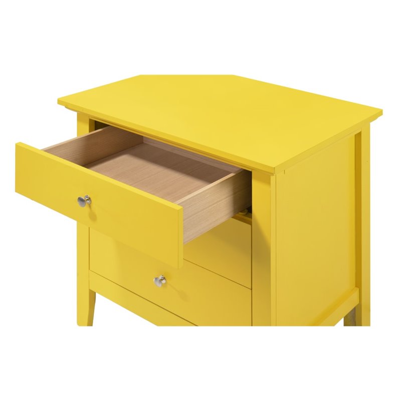 Home Square 2-Piece Set with 5-Drawer Chest and 3-Drawer Nightstand in Yellow