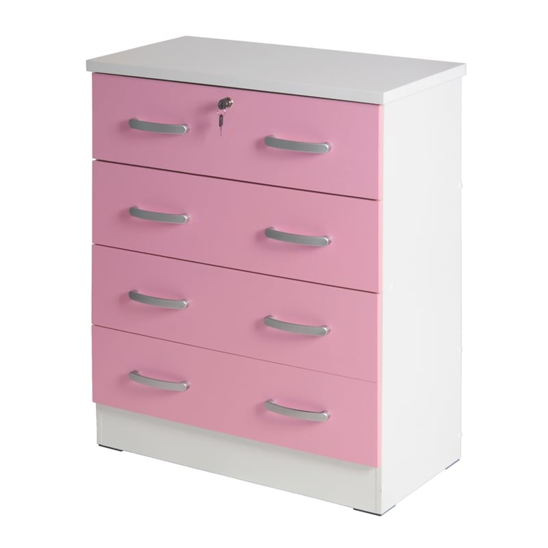 Home Square 2-Piece Set with Full Captains Bed and Dresser with Lock