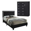 Home Square 2-Piece Set with Queen Platform Bed 5-Drawer Tall Chest Wardrobe
