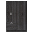Home Square 2-Piece Set with Platform Queen Bed & 4-Doors 2-Drawers Armoire