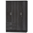 Home Square 2-Piece Set with Platform Queen Bed & 4-Doors 2-Drawers Armoire