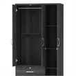 Home Square 2-Piece Set with Platform Queen Bed & Wardrobe Armoire Closet