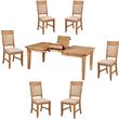 Home Square 7 Piece Dining Set with Extendable Dining Table and 6 Chairs in Oak
