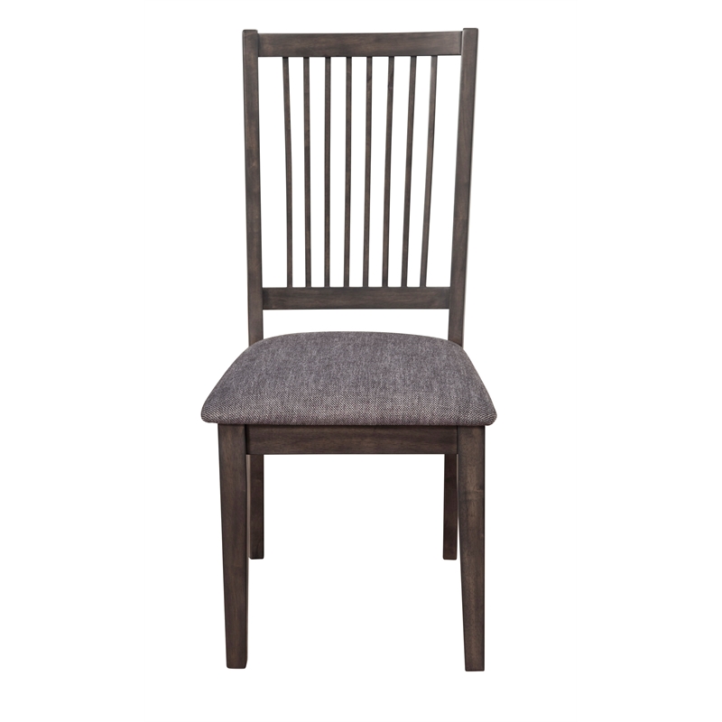 Home Square 7 Piece Dining Set with Dining Table and 6 Chairs in Dark Oak