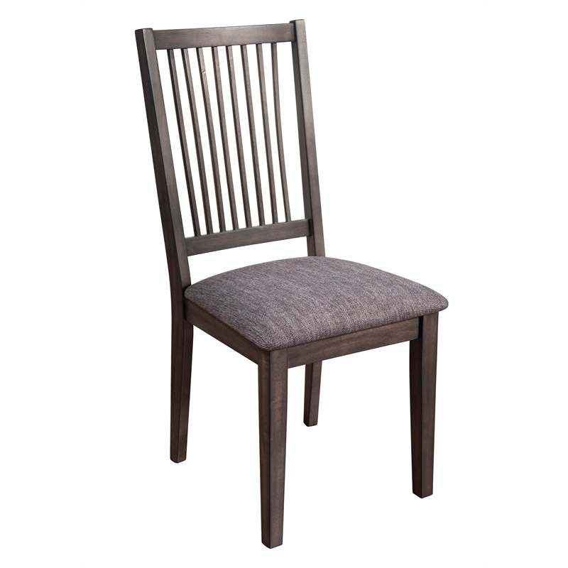 Home Square 5 Piece Dining Set with Round Table and 4 Chairs in Dark Oak