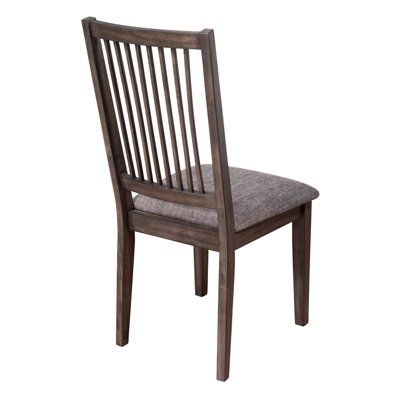 Home Square 5 Piece Dining Set with Round Table and 4 Chairs in Dark Oak