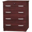 Home Square 2-Piece Set with Dresser with Lock 2-Drawer Nightstand in Mahogany