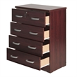 Home Square 2-Piece Set with Dresser with Lock 2-Drawer Nightstand in Mahogany