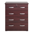 Home Square 2-Piece Set with Dresser with Lock 2-Drawer Nightstand in Mahogany
