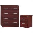 Home Square 2-Piece Set with Dresser with Lock 2-Drawer Nightstand in Mahogany