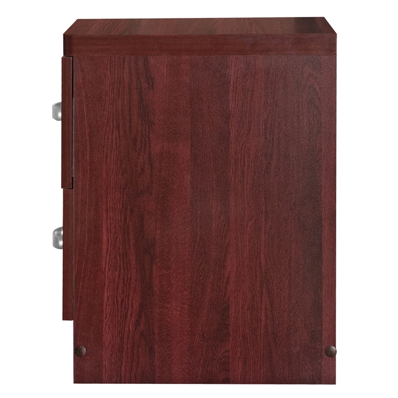 Home Square 2-Piece Set with 3-Drawer Bedroom Dresser Nightstand in Mahogany