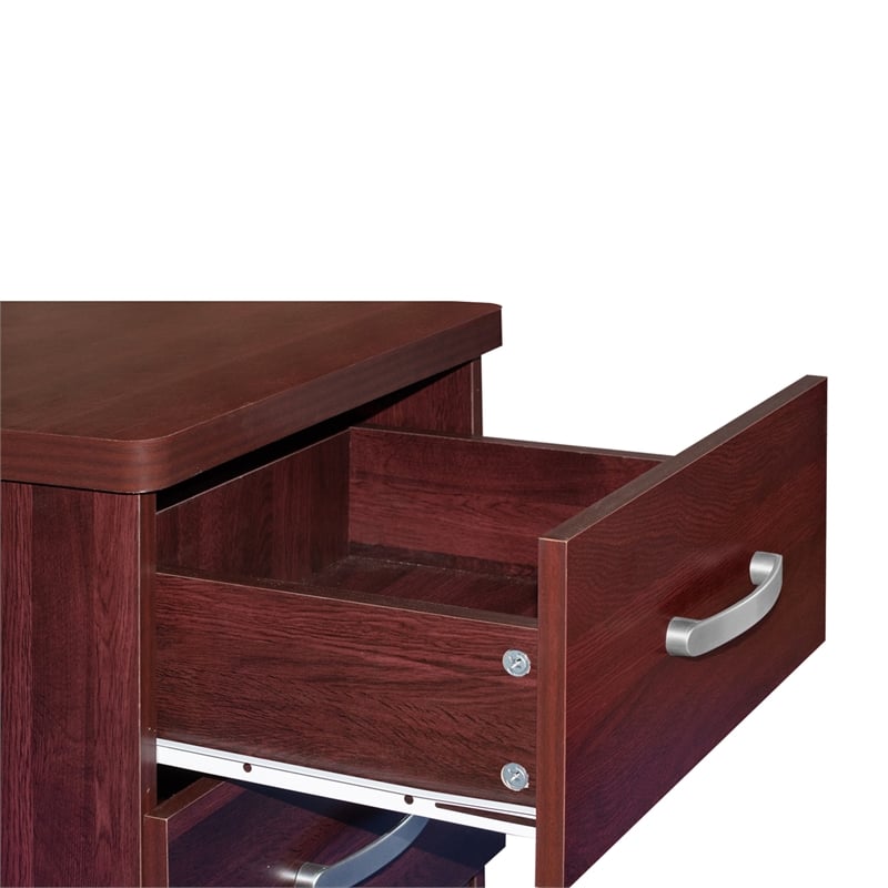 Home Square 2-Piece Set with 3-Drawer Bedroom Dresser Nightstand in Mahogany
